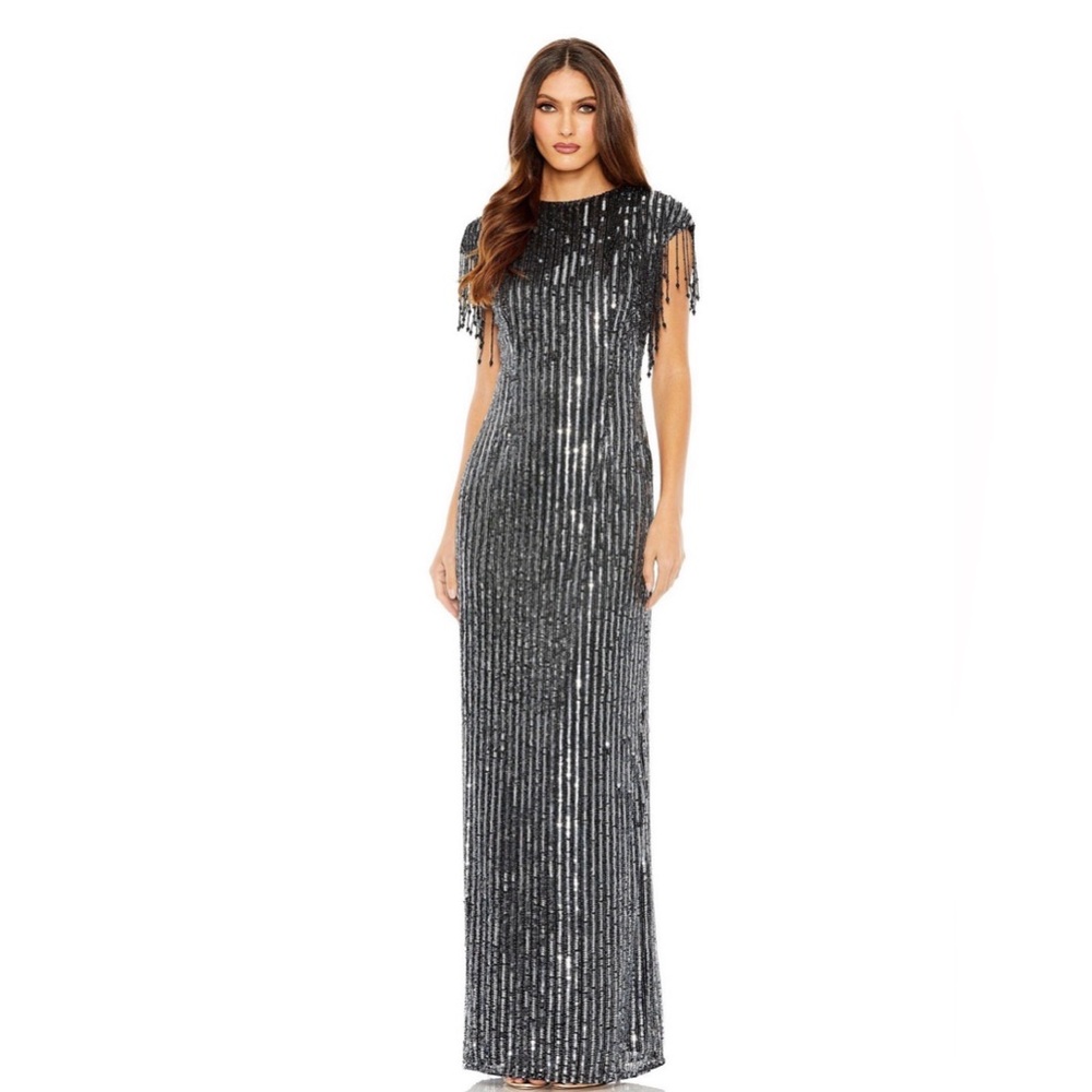 Mac Duggal Women's Embellished Fringe Gown